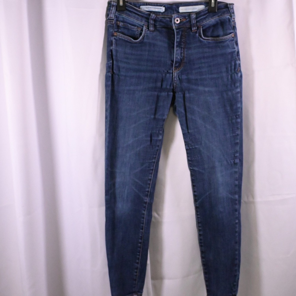 Pilcro & The Letterpress Blue Denim High Rise‎ Skinny Ankle Leggings Womens 28